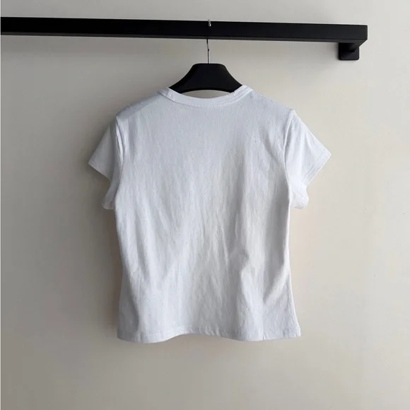 Alexander Wang White Tee with Black Logo - Picture 2 of 6